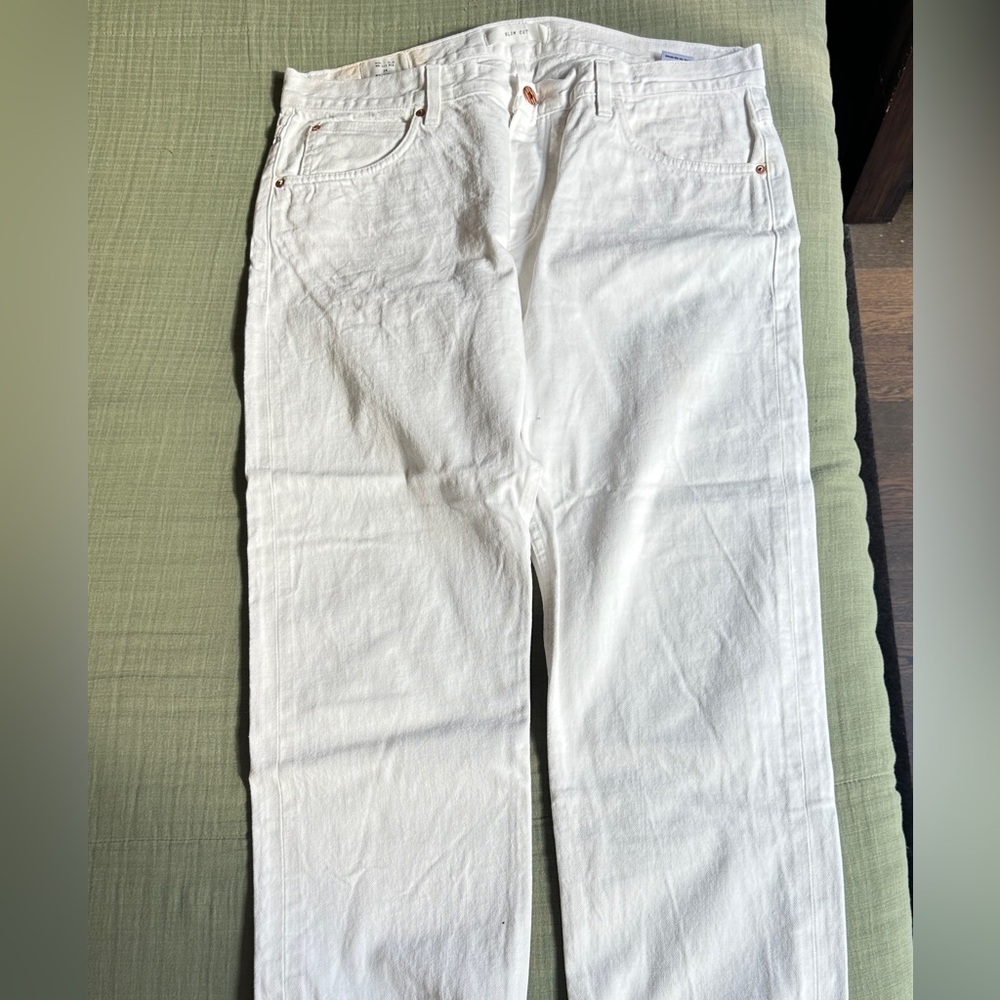 Billy Reid Crisp White Straight Jeans